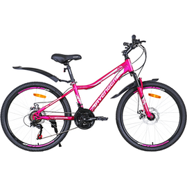 Велосипед 24 AVENGER C243DW, розовый неон / серый, 13
