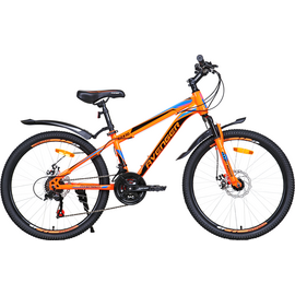 Велосипед 24 AVENGER C243D, оранжевый неон / голубой, 13